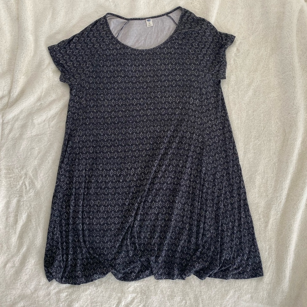 Old Navy black & white pattern short sleeve dress, size:XL